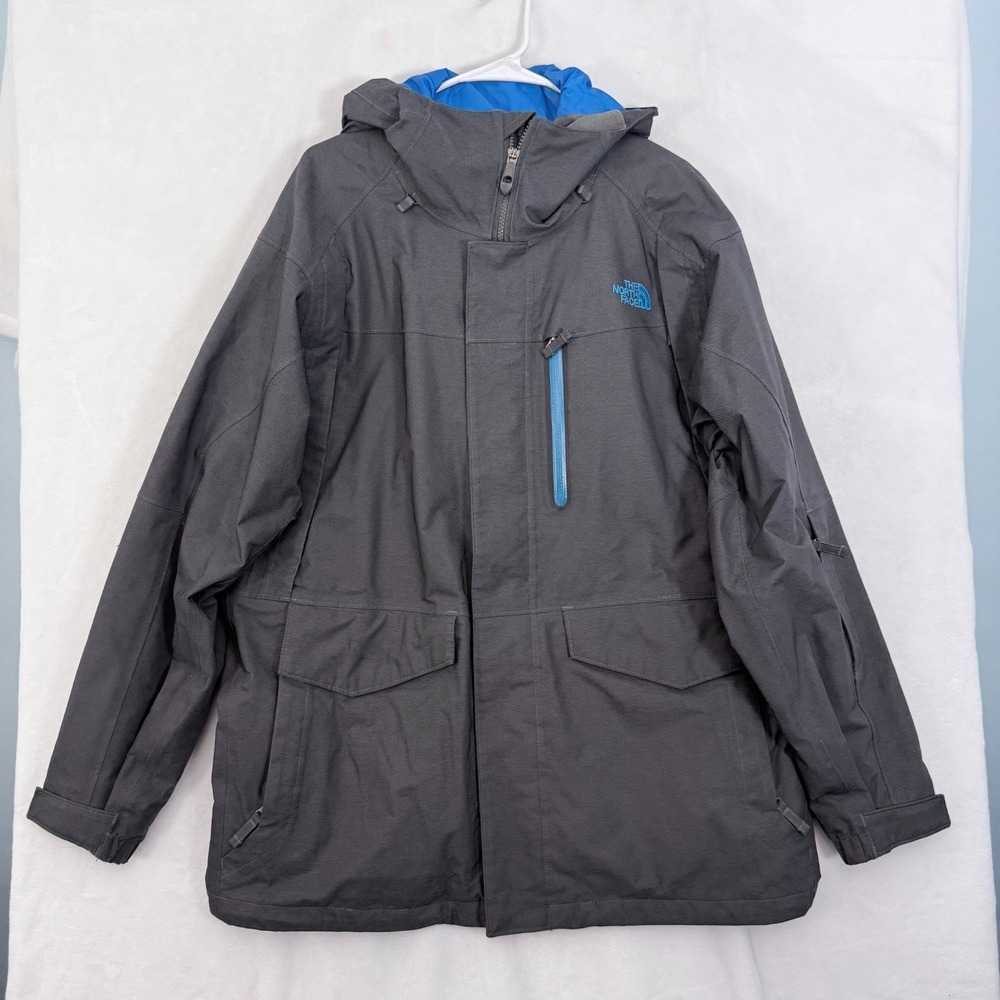 The North Face Jacket Mens L Gray Gatekeeper Waterproof Rain Full Zip Mesh Line